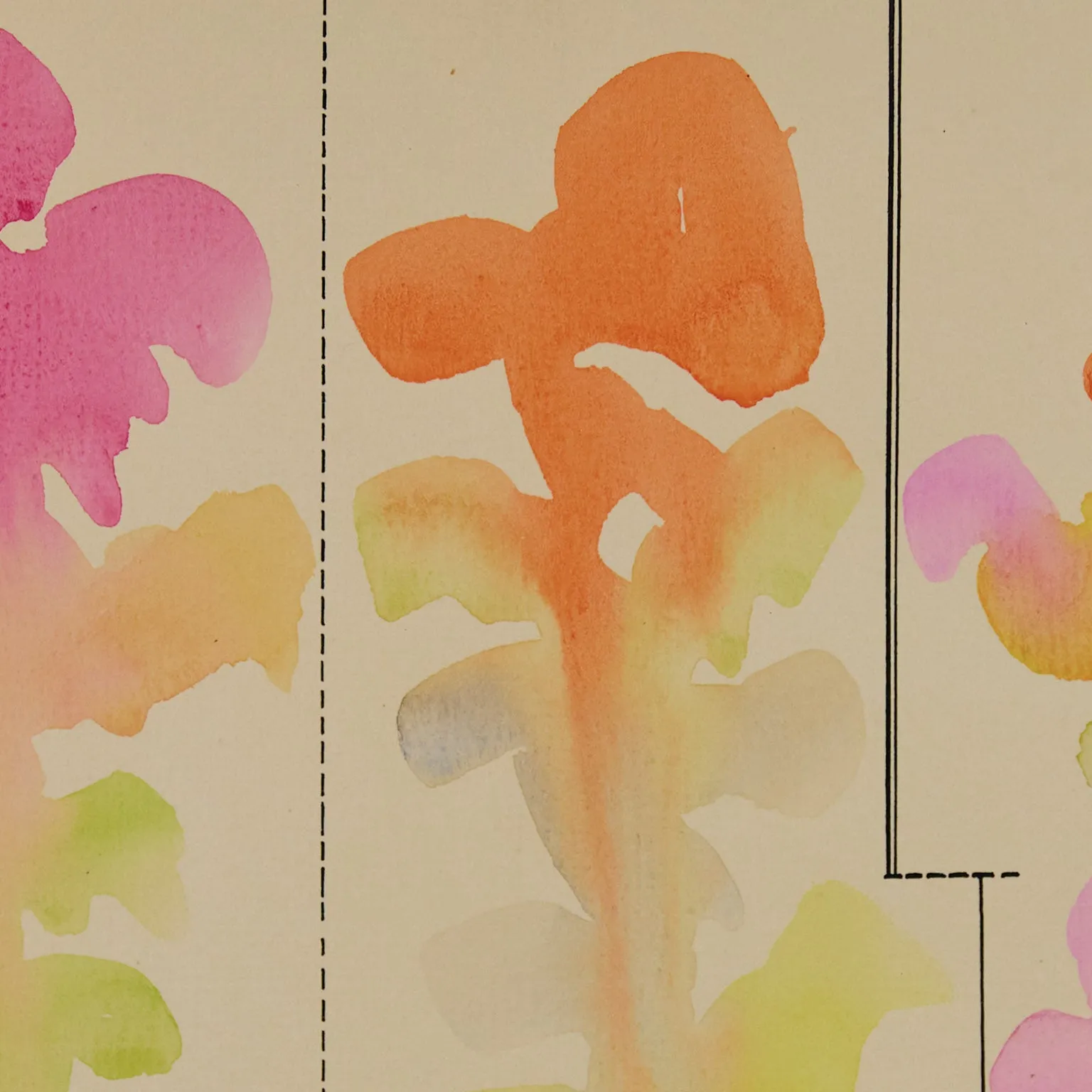 HAROLD TOWN "FOUR CLOUD" WATERCOLOR, 1973
