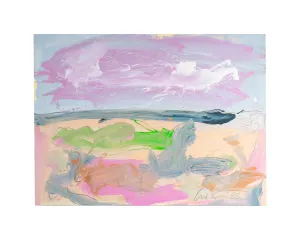 Harry Hilson Signed 1985 “Abstract Landscape” Mixed Media Painting