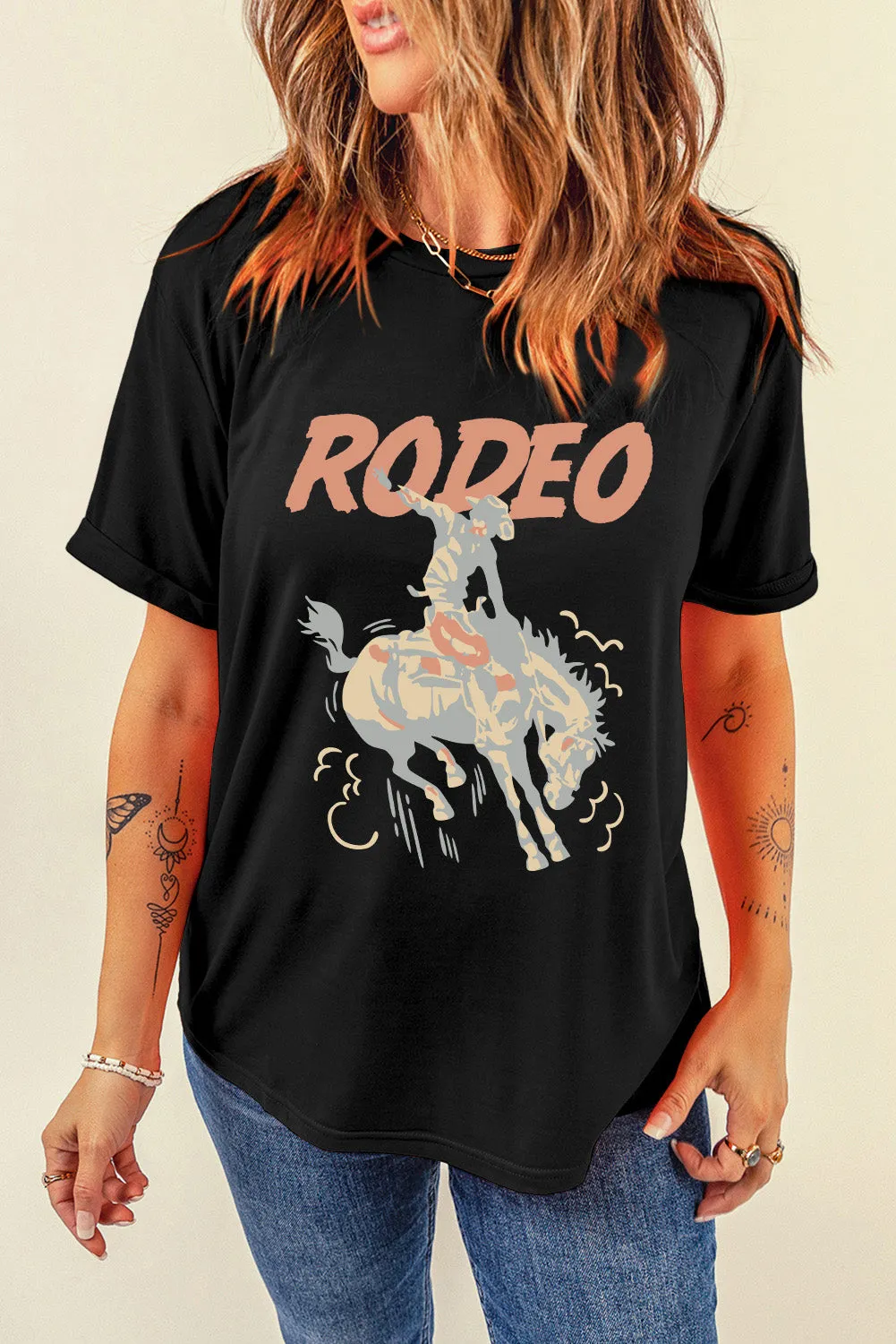 Hazel Blues® |  Graphic Round Neck Short Sleeve T-Shirt