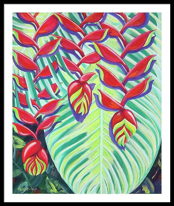 Heliconia Weave - Framed Print