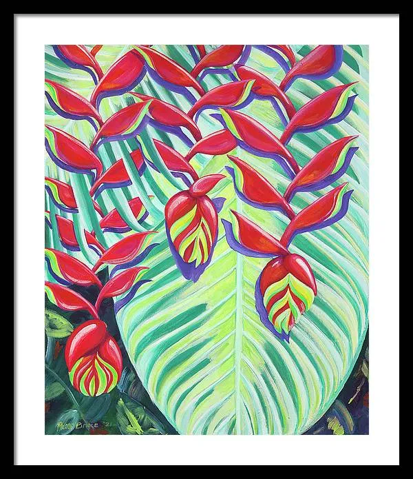 Heliconia Weave - Framed Print