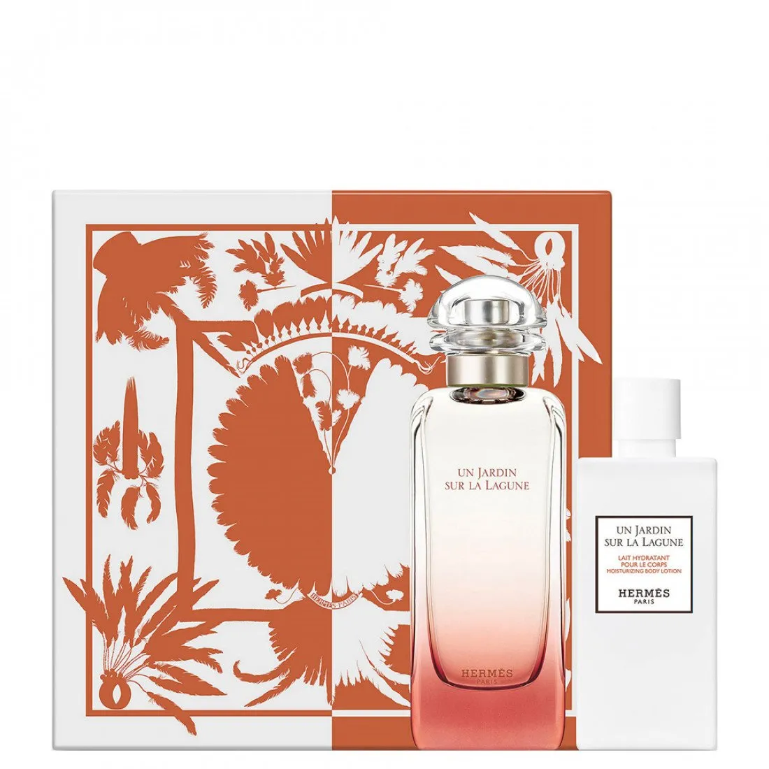 HERMES UN JARDIN SUR LA LAGUNE FOR UNISEX SET EDT 100 ml   MOISTURIZING BODY LOTION 80 ml