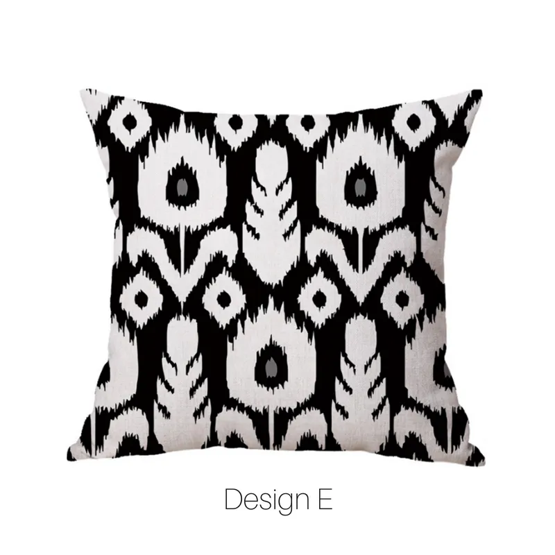 Homlly Geometric Black Cushion Covers