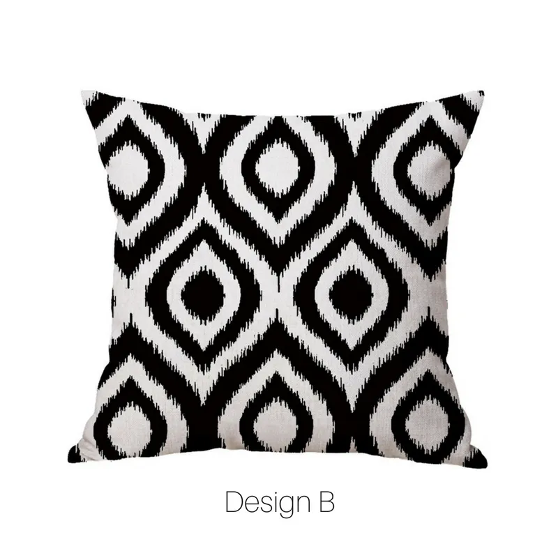 Homlly Geometric Black Cushion Covers