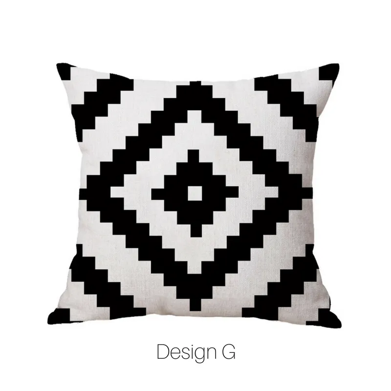 Homlly Geometric Black Cushion Covers