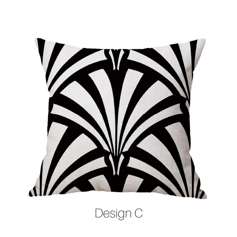 Homlly Geometric Black Cushion Covers