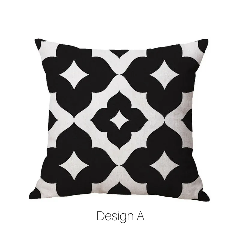 Homlly Geometric Black Cushion Covers