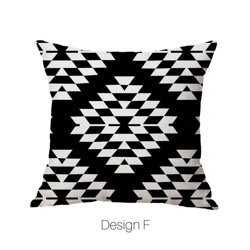 Homlly Geometric Black Cushion Covers