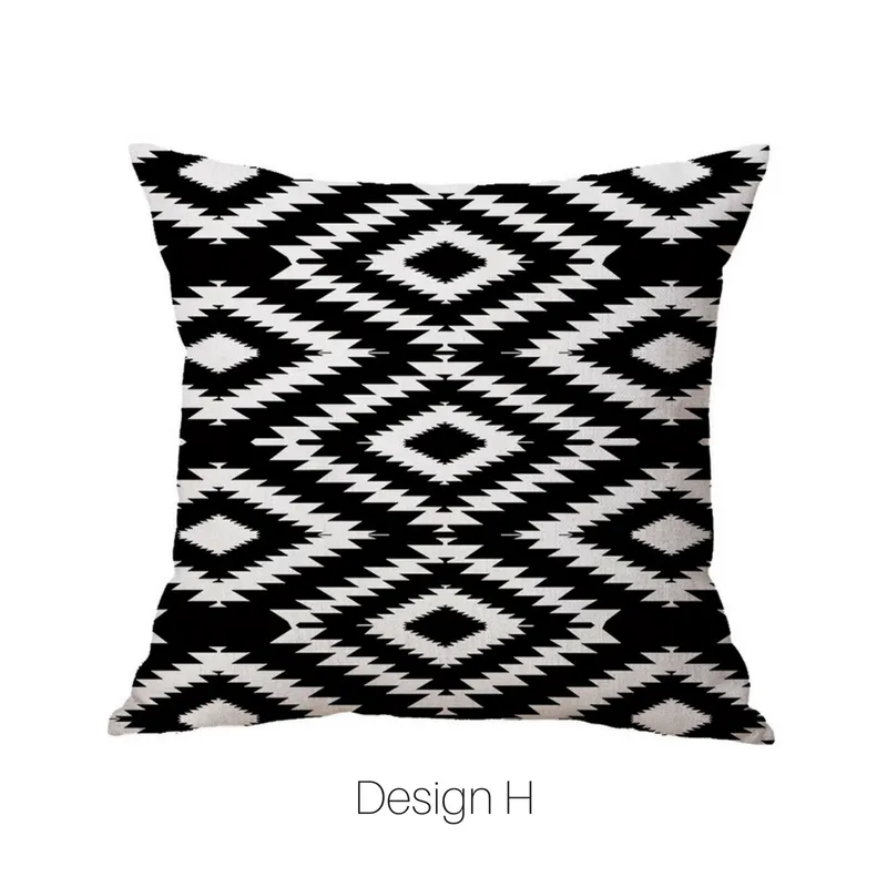 Homlly Geometric Black Cushion Covers