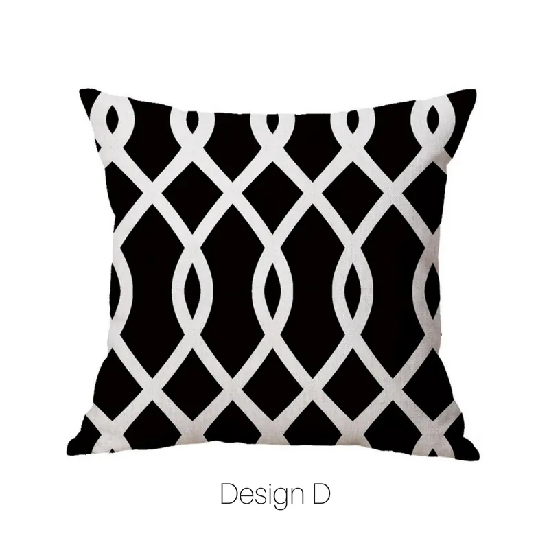 Homlly Geometric Black Cushion Covers