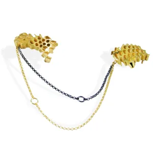 Honeycomb Brooch Gold