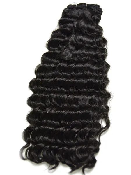 Indian Remy Deep Wave Human Hair Extensions - Wefted Hair 22"