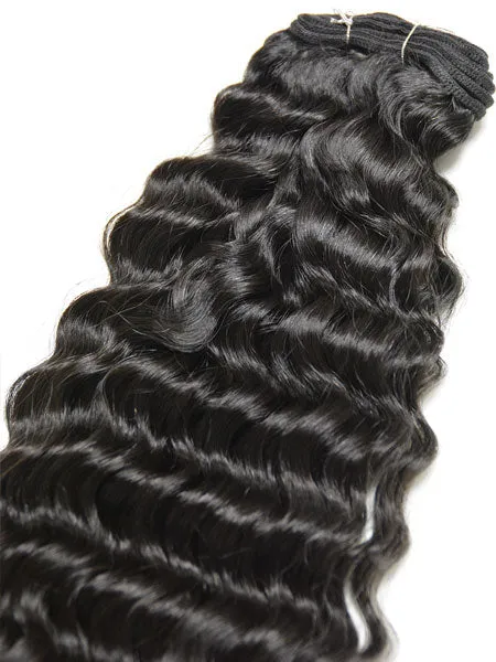 Indian Remy Deep Wave Human Hair Extensions - Wefted Hair 22"