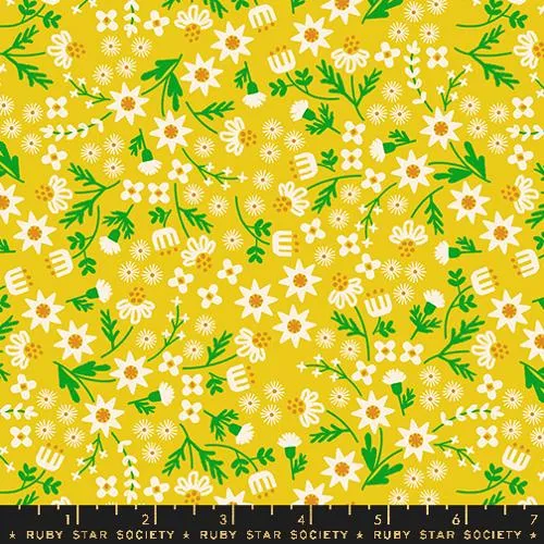 Inflorescence Florals in Golden Hour -- Favorite Flowers by Ruby Star Society -- Moda Fabric