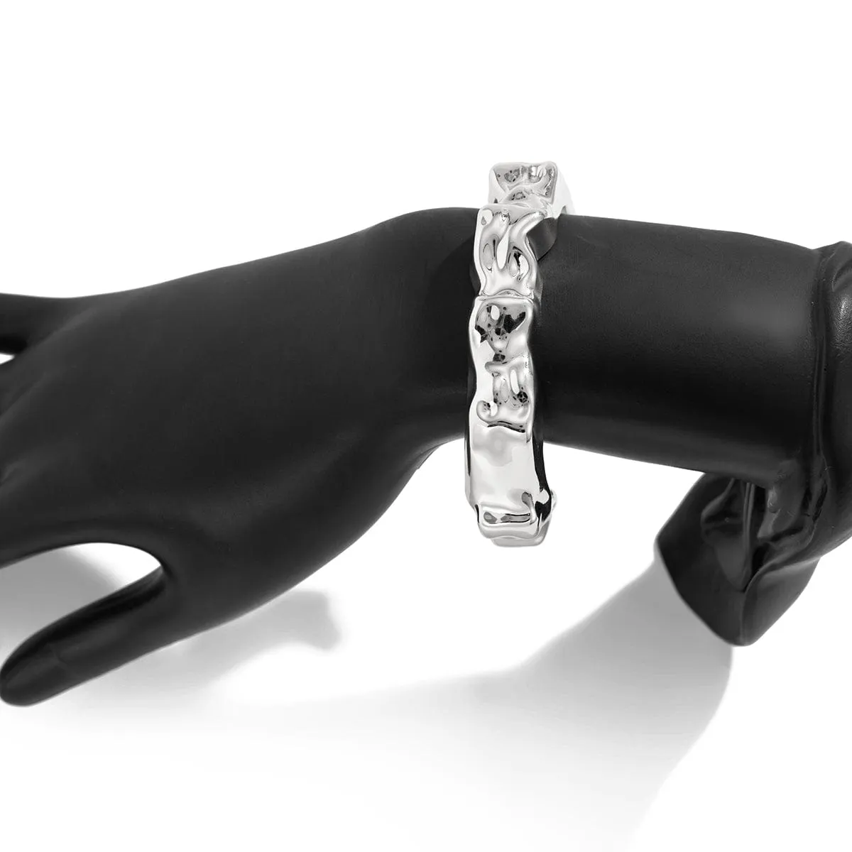Irregular Abstract Lava Open Bangle Bracelet