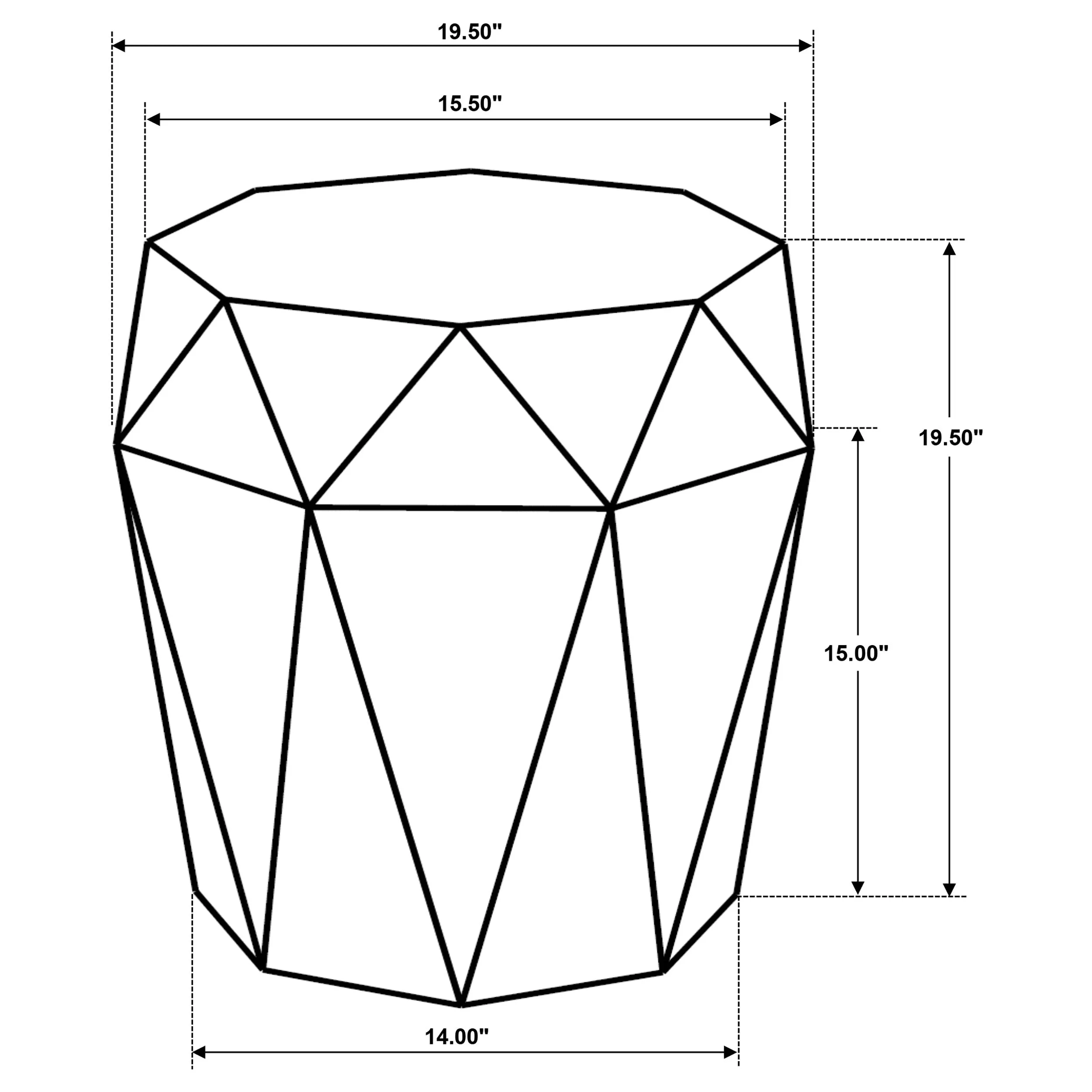 Jacinto Octagonal Solid Mango Wood Side Table Grey