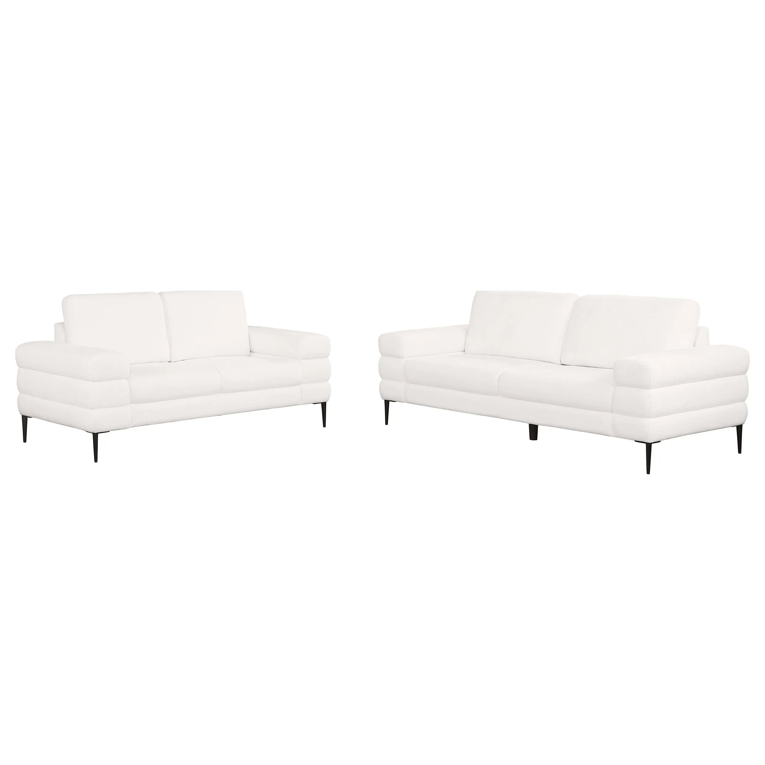 Jessel 2-piece Chenille Upholstered Sofa Set Ivory