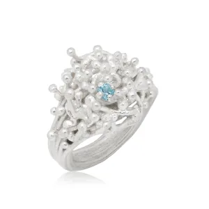 Kulfik ring Silver with Blue Topaz