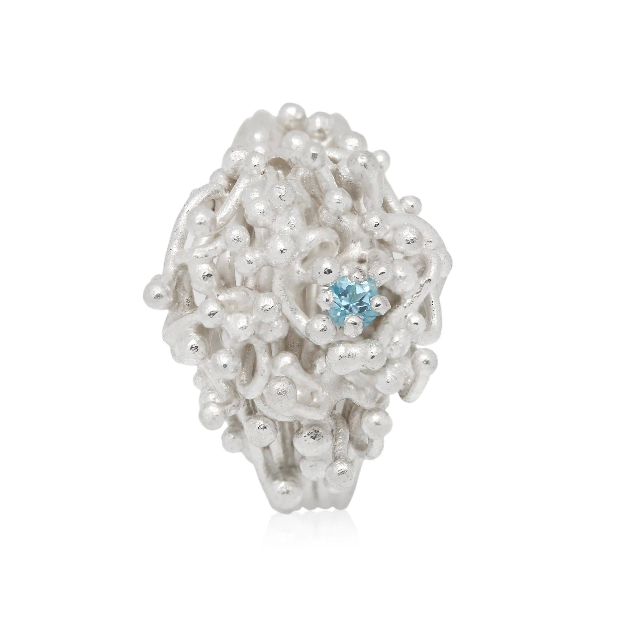 Kulfik ring Silver with Blue Topaz
