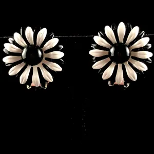Late 60s/ Early 70s Black & White Enamel Earrings