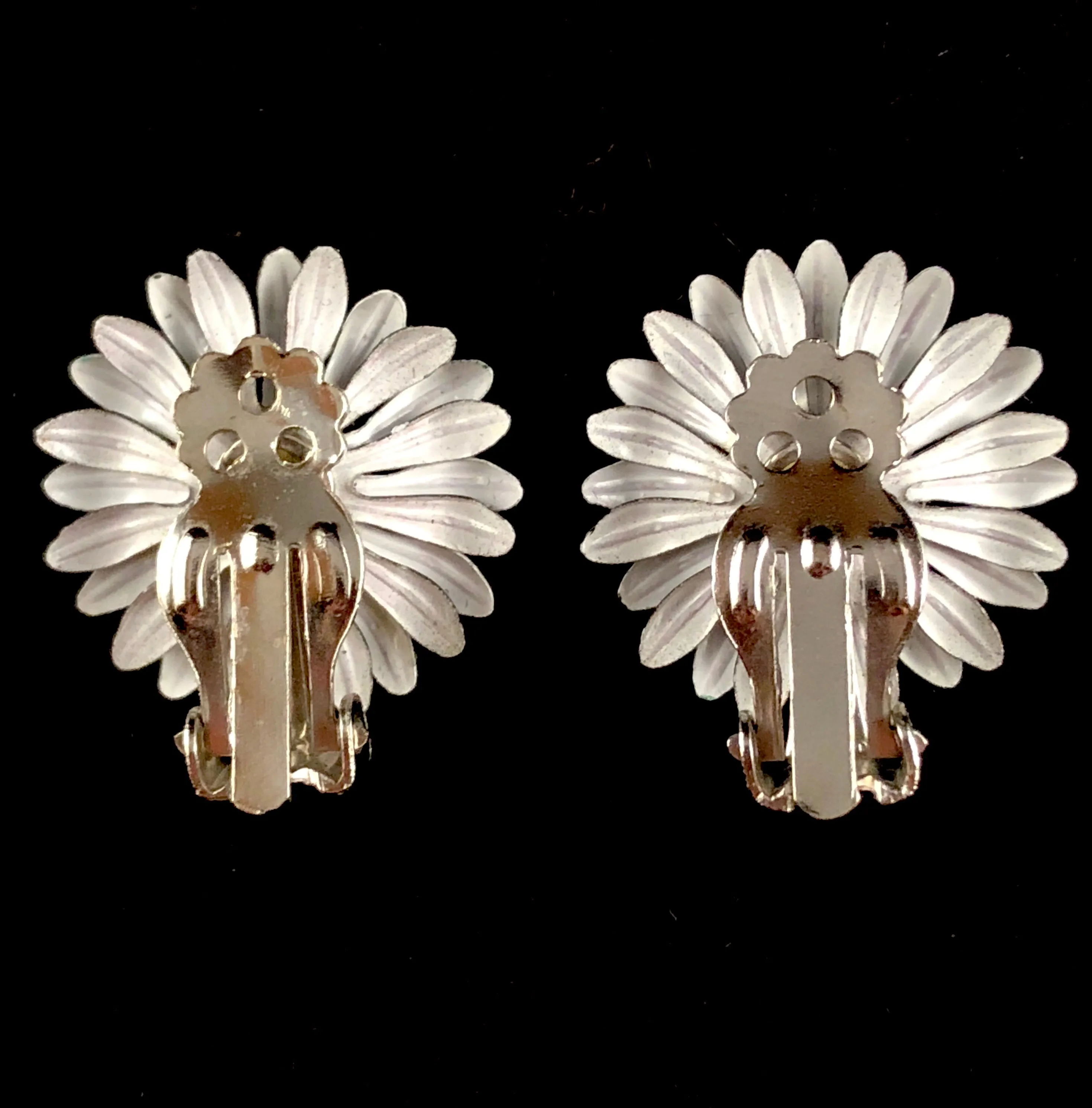Late 60s/ Early 70s Black & White Enamel Earrings