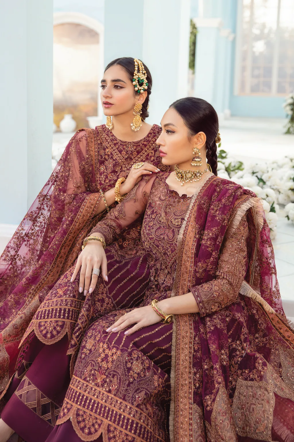 Latest Fancy Salwar Kameez in Rosewood Red Shade #PF467