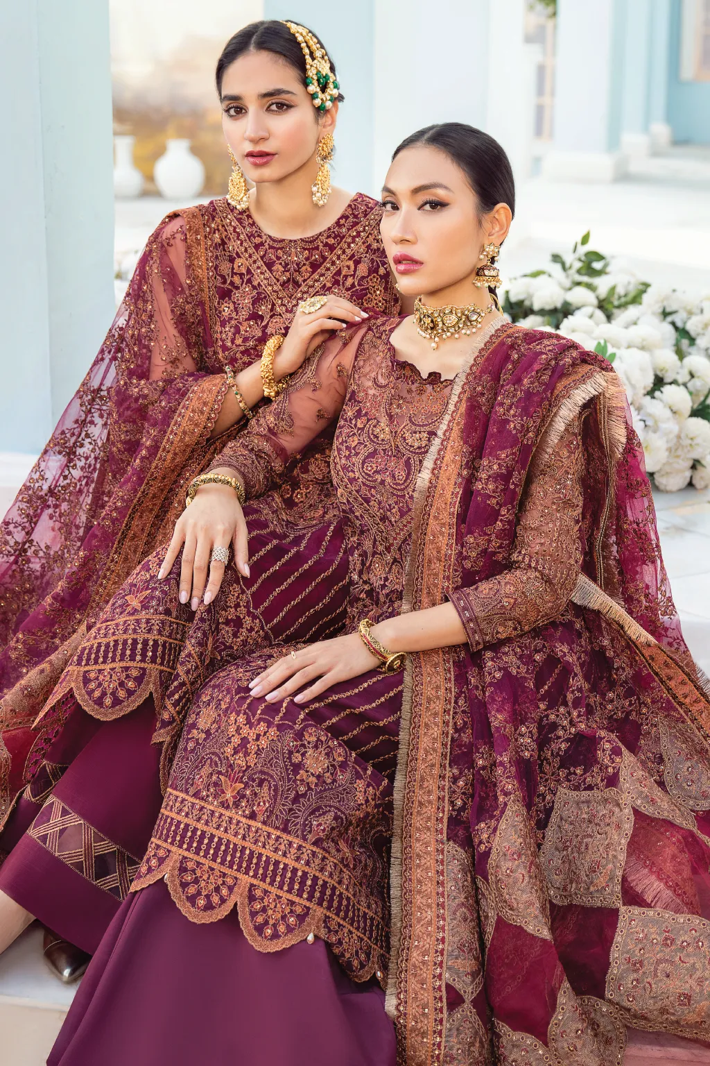 Latest Fancy Salwar Kameez in Rosewood Red Shade #PF467