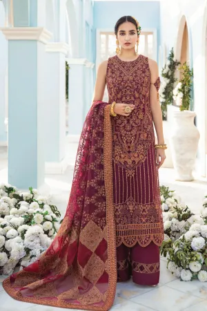 Latest Fancy Salwar Kameez in Rosewood Red Shade #PF467