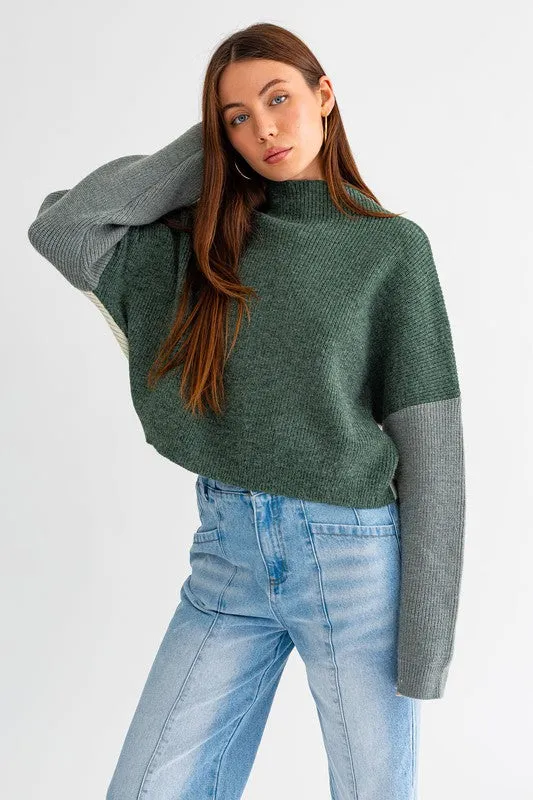 LE LIS Color Block Oversized Sweater