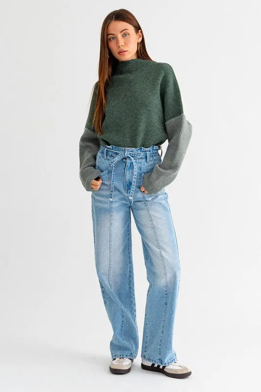 LE LIS Color Block Oversized Sweater