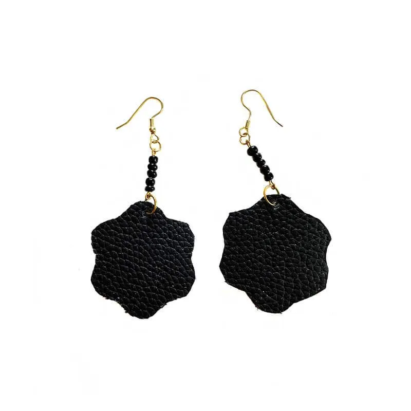 Leather Flowers Earrings