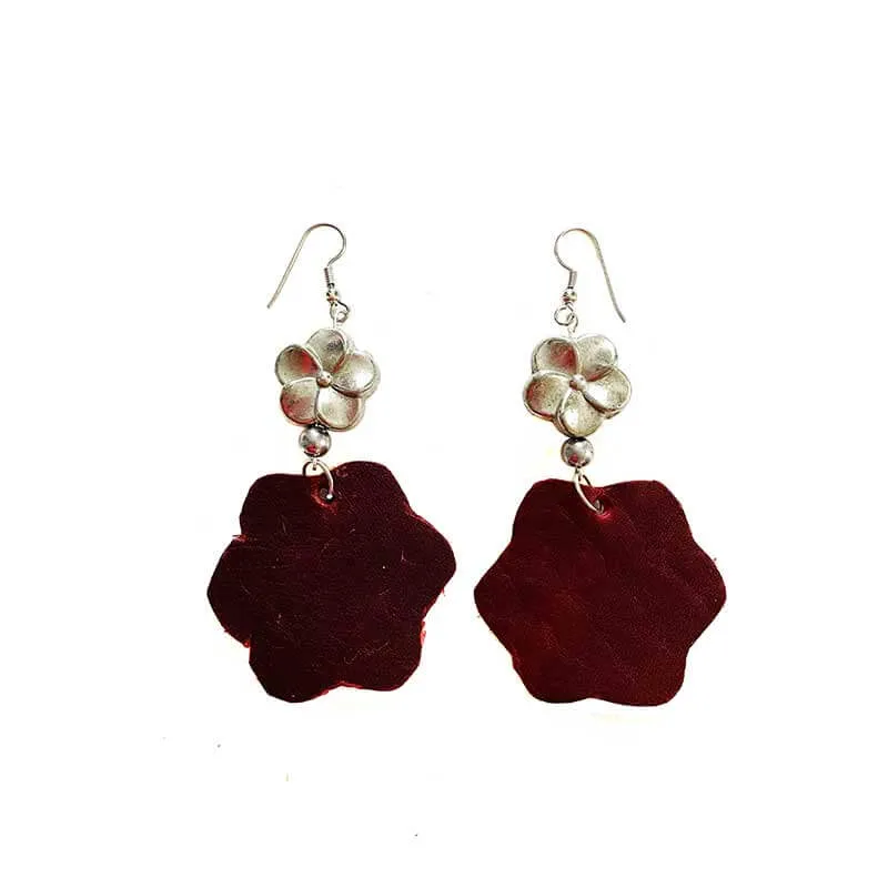 Leather Flowers Earrings