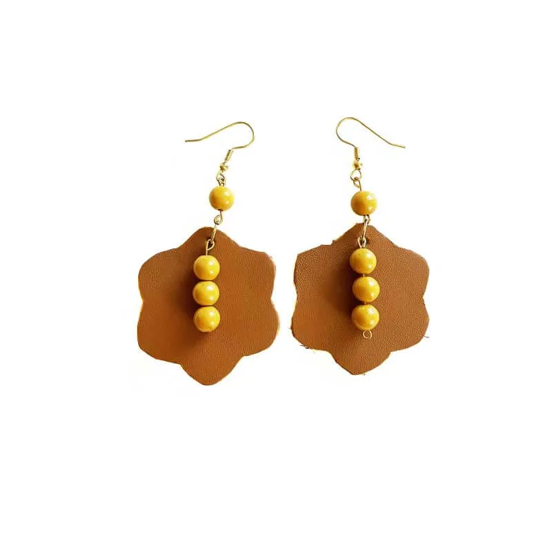 Leather Flowers Earrings