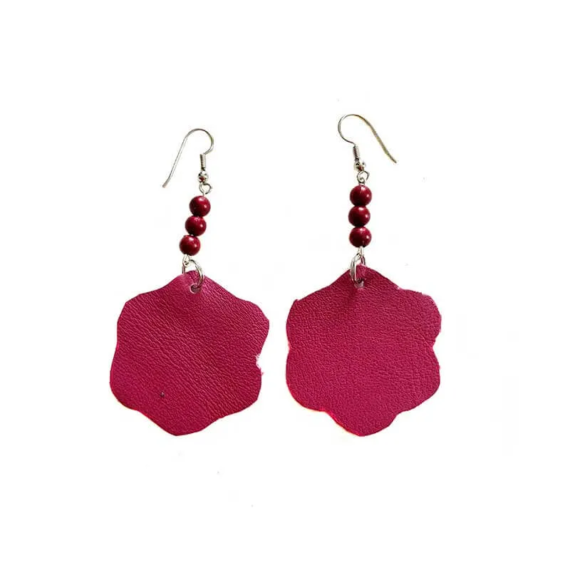 Leather Flowers Earrings