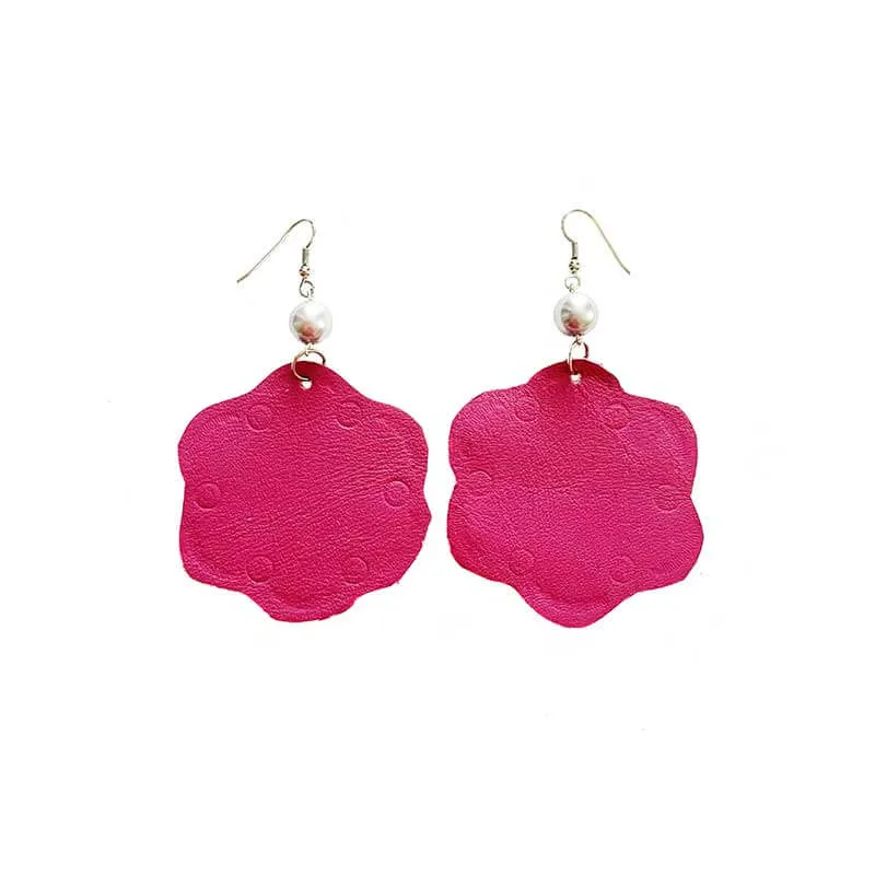 Leather Flowers Earrings