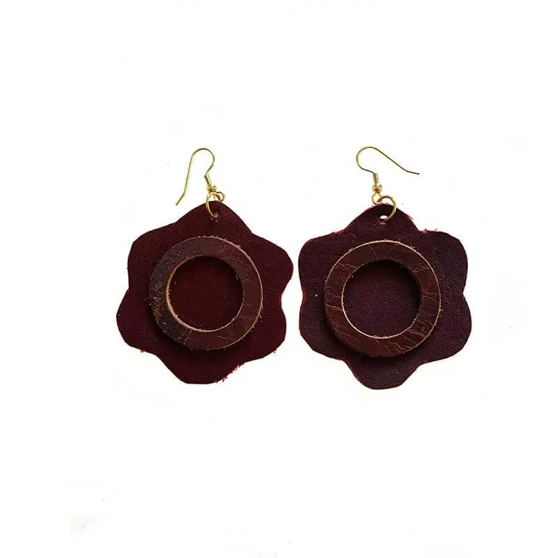 Leather Flowers Earrings