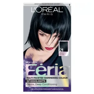 L'Oréal Paris Feria Multi-Faceted Shimmering Hair Colour - 21 Bright Black