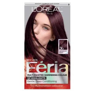L'Oréal Paris Feria Multi-Faceted Shimmering Hair Colour - 36 Dark Burgundy Brown