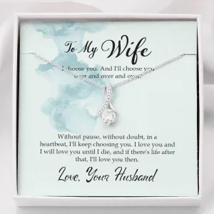 Love you till I die-Alluring Beauty Solitaire Necklace for Wife