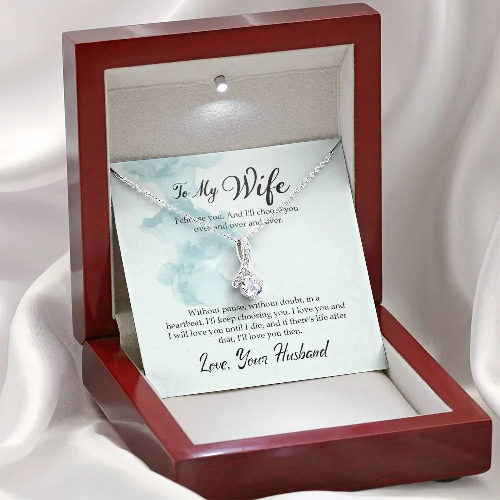Love you till I die-Alluring Beauty Solitaire Necklace for Wife