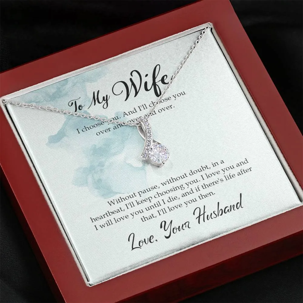 Love you till I die-Alluring Beauty Solitaire Necklace for Wife