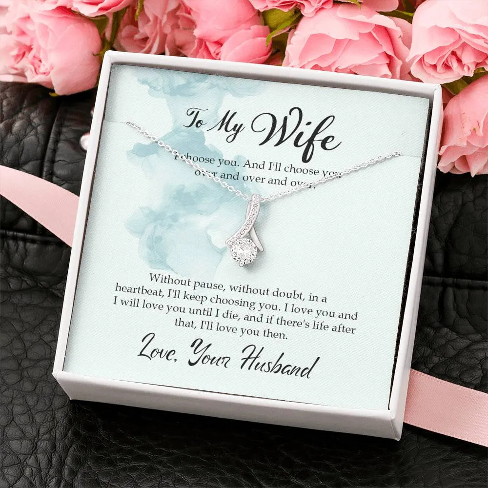 Love you till I die-Alluring Beauty Solitaire Necklace for Wife