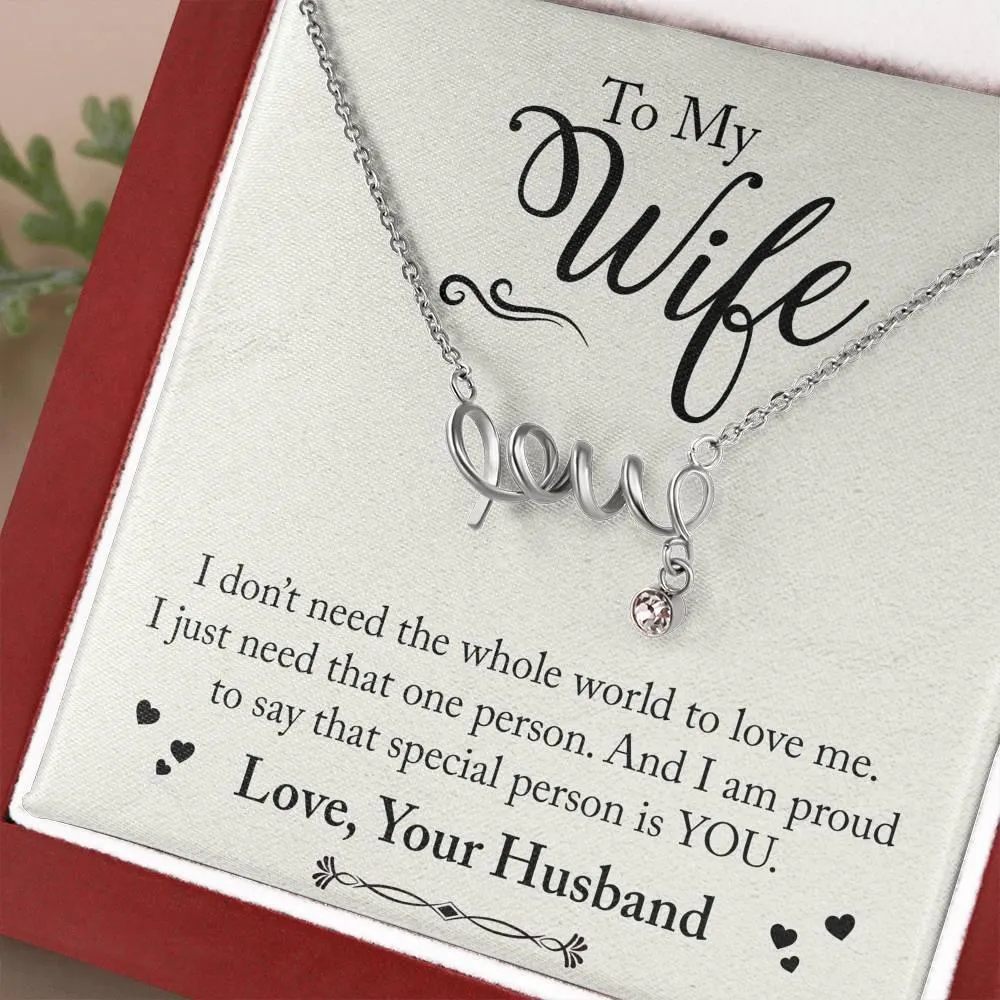Love,To My Wife Necklace Anniversary Gift For Wife, Birthday