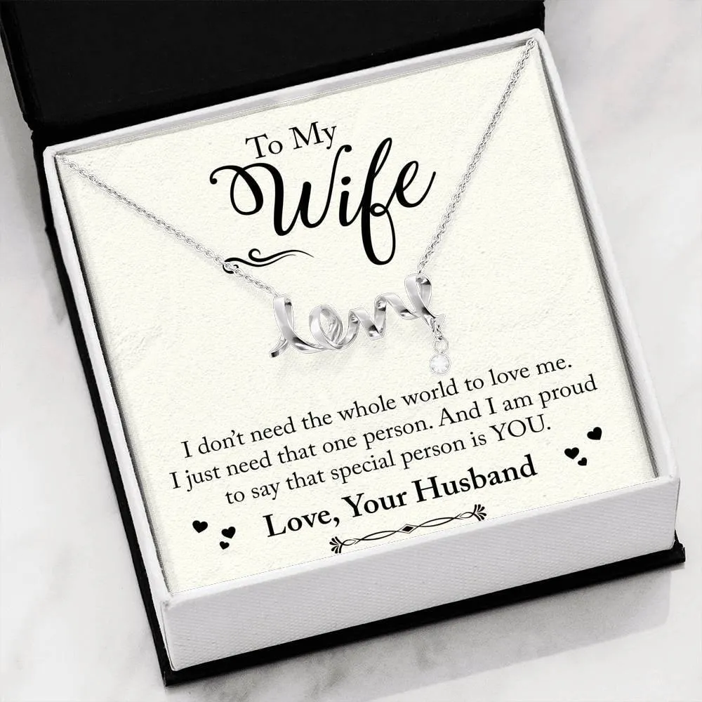 Love,To My Wife Necklace Anniversary Gift For Wife, Birthday