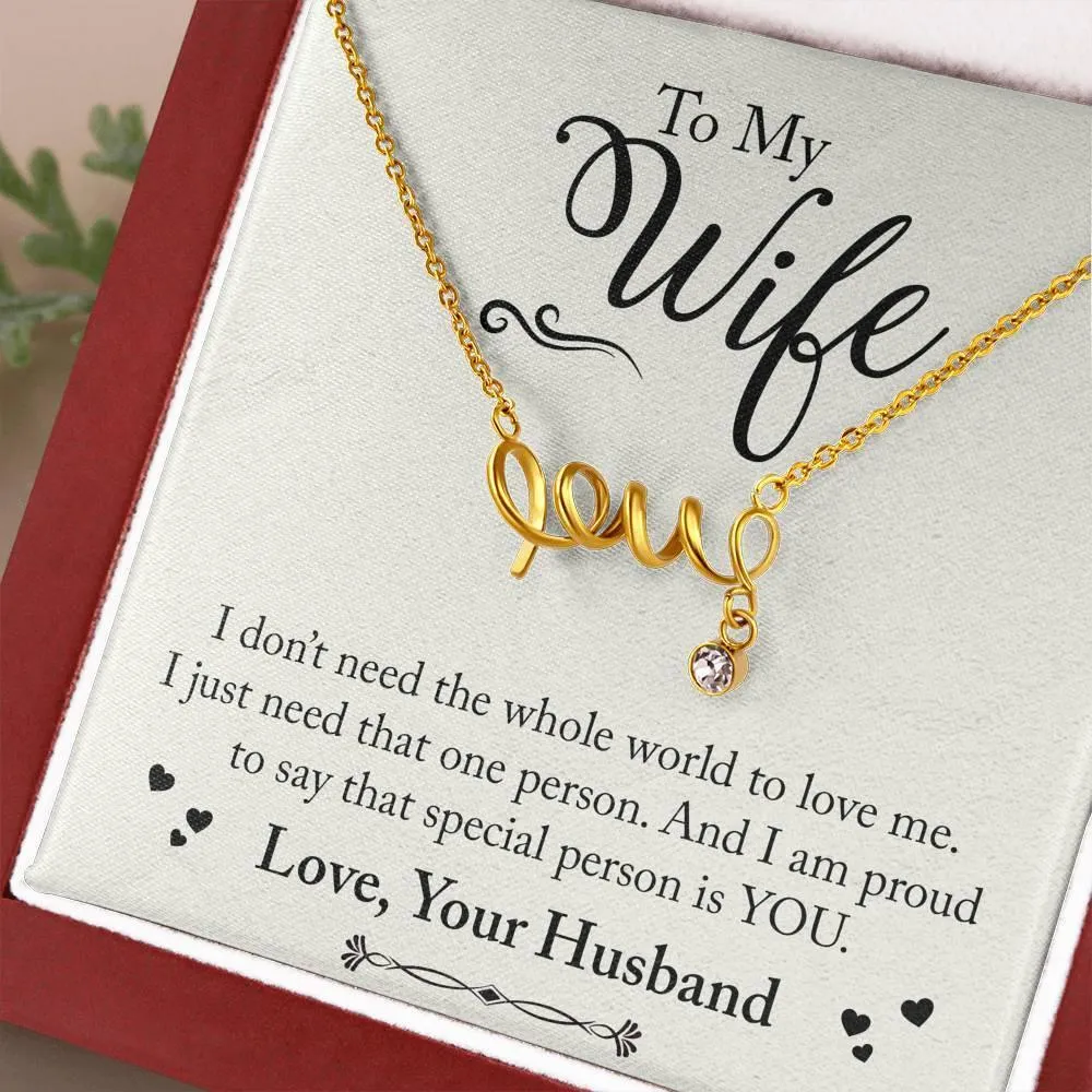 Love,To My Wife Necklace Anniversary Gift For Wife, Birthday