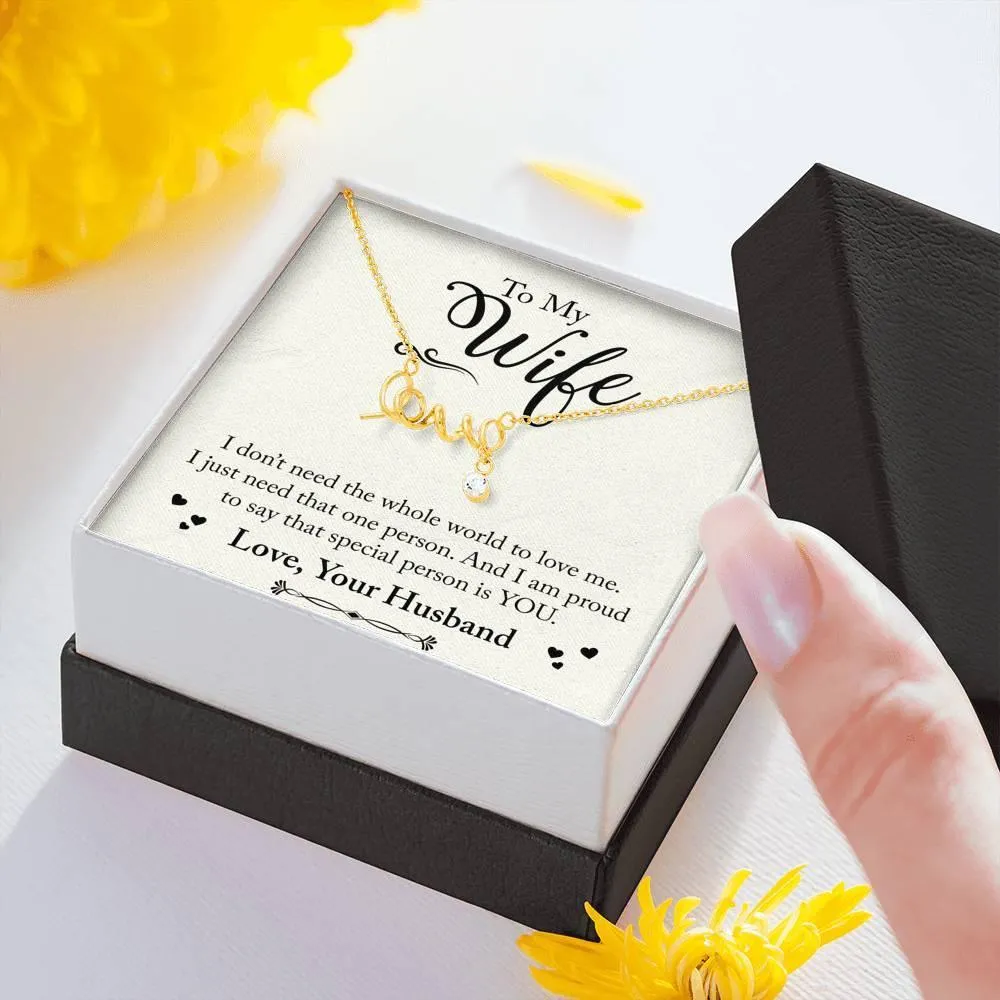 Love,To My Wife Necklace Anniversary Gift For Wife, Birthday