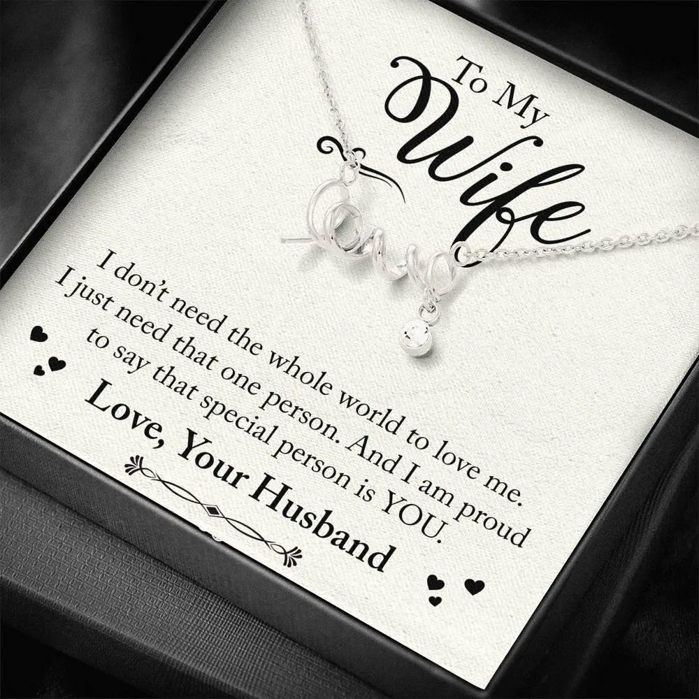 Love,To My Wife Necklace Anniversary Gift For Wife, Birthday