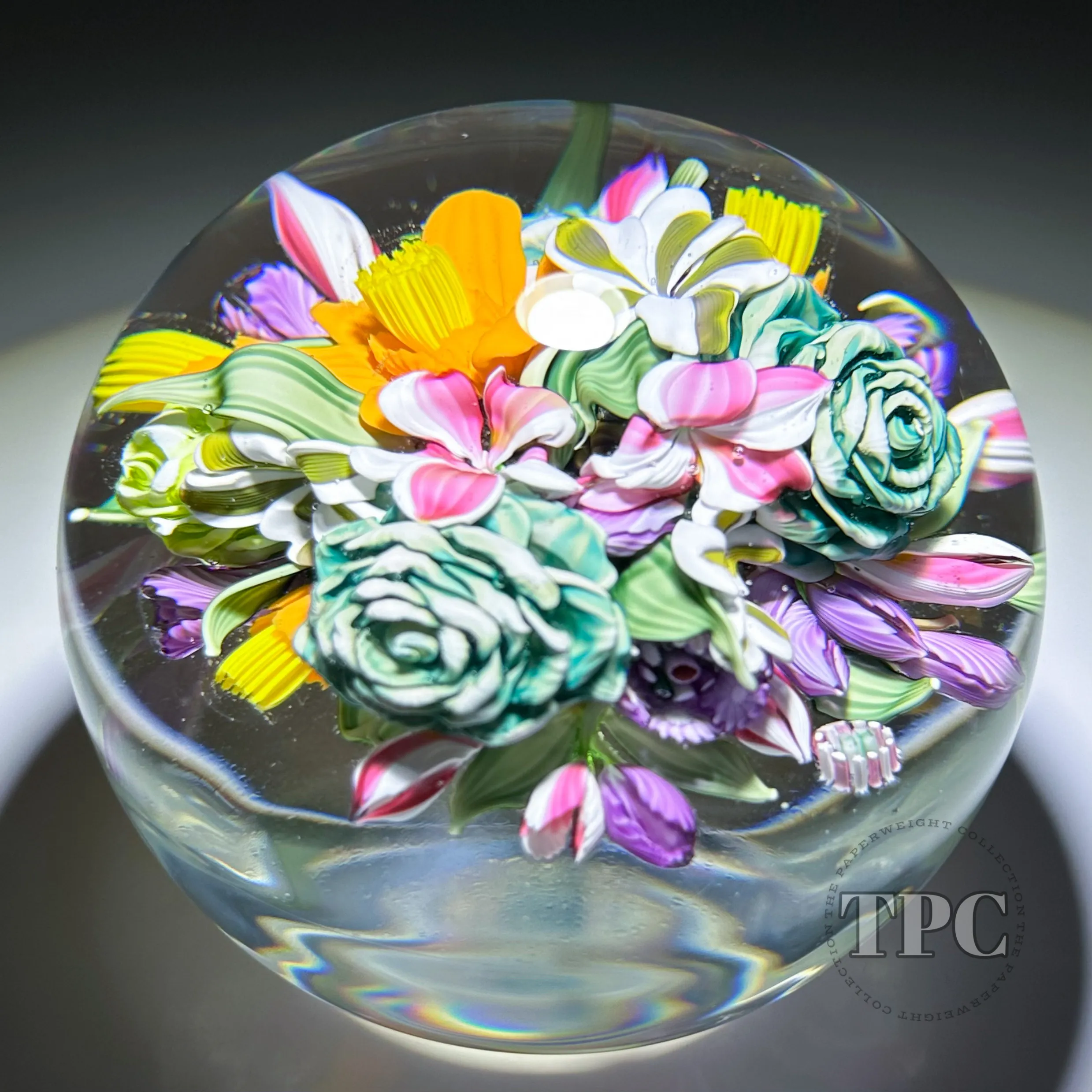 Magnum Mickael Hingant 2024 Glass Art Paperweight Flamework Tropical Flower Rose Bouquet