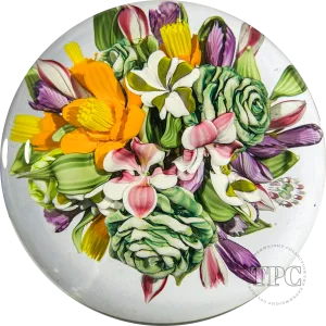 Magnum Mickael Hingant 2024 Glass Art Paperweight Flamework Tropical Flower Rose Bouquet