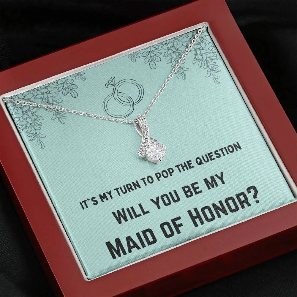 Maid of Honor Pop the Question Necklace